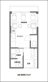 アイビーカフェ王子１階間取り図 - 東京・王子「アイビーカフェ王子」 ２階と屋上のセットプランの間取り図