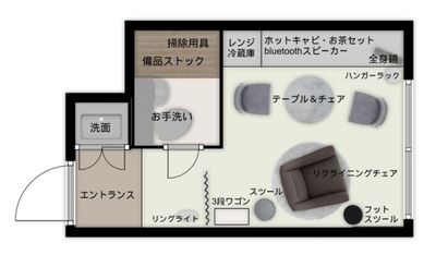 レンタルサロンRocca【９０５】 名古屋│金山駅近✨カウンセリング&リクライニングチェアのお部屋✨の間取り図