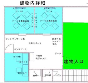 建物内部詳細図です。プライベート部分と共有部分がございます。共有部分をご利用される場合は譲り合ってお願いします
 - レンタルスペース  ペントハウス 　近鉄奈良店 レンタルスペース ペントハウス　ブースBの間取り図