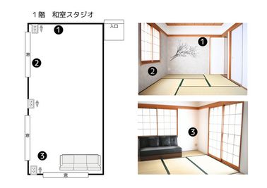 一軒家の中にある約11畳のスタジオです（東西6.2m/南北２.6m） - Renta space「MONAMIE -モナミ-」 レンタルスペース「MONAMIE -モナミ-」の間取り図