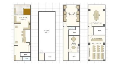 4階オフィススペース（図面の右上） - CoWorks24佐世保店 4階オフィススペース(商談、面接など様々な用途に活用できる個室）の間取り図