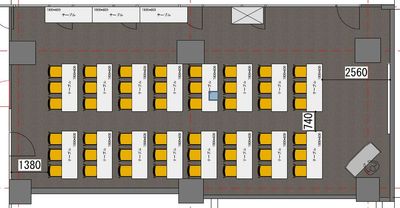 408会議室レイアウト図 - 貸し会議室KUWAYAMA 408会議室（レガート）の間取り図