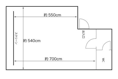 studio UNO 玄関を入って1階の部屋ですの間取り図