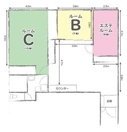 レンタルサロン（ルームＢ）の間取り図