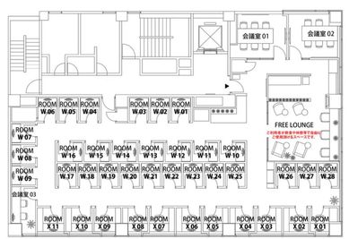 H¹T西船橋（サテライト型シェアオフィス） 会議室 01(6名)の間取り図