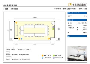 名古屋会議室 名古屋伏見駅前店 第5会議室【室料30%オフ】 の間取り図