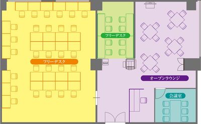 桜木町アントレサロンのフロアマップです。 - 桜木町アントレサロン コワーキングスペースの間取り図