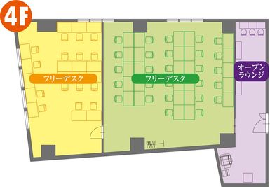 渋谷アントレサロンのフロアマップです（4F)。 - 渋谷道玄坂アントレサロン コワーキングスペースの間取り図