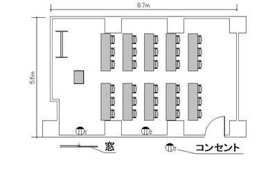 TKPスター貸会議室 茅場町 ミーティングルーム7Dの間取り図