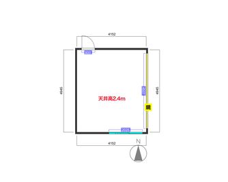 関内駅徒歩2分【LEDライト！26㎡全部踊れる！24時間OK】 横浜ダンススタジオMOSH PIT関内店Astの間取り図