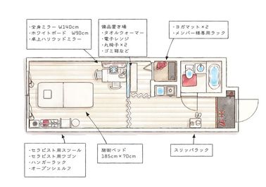 間取り図 - space HIRO white rabbit 東中野店 レンタルサロンの間取り図