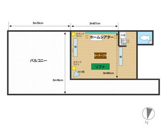 レンタルームふじみ野 音楽♪🆗 映画会、誕生日会等✨の間取り図