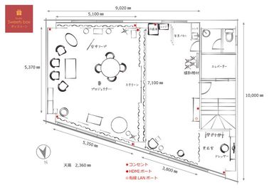 Studio Sweets box 鶯谷 【個人利用】ポップコーン [多目的スタジオ]の間取り図