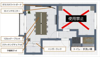 【エフスペ代官山 Meeting Room】高速Wi-Fi 【代官山駅徒歩3分】エフスペ代官山Meeting Roomの間取り図