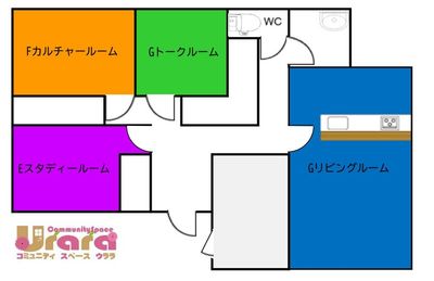 コミュニティスペースUrara　福岡・次郎丸 カルチャールームの間取り図