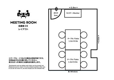 ★MEETING ROOM 2Bの間取り図です。 - THE BLOOM UENO（ザ・ブルーム上野） THE BLOOM UENO MEETING ROOM 【2B】の間取り図