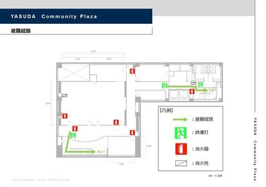 避難経路図 - 竹橋・大手町貸会議室（安田コミュニティープラザ） 竹橋・大手町貸会議室(安田コミュニティープラザ）C会議室の間取り図