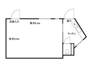 メインスペースとキッチンの間には引戸のドアがあり、区切ることが可能です。 - ケイディスペース 逗子 【少人数お得プラン１名から8名まで】ケイディスペース 逗子の間取り図