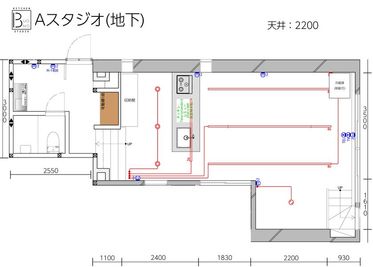 キッチンスタジオ ボーノ(BUONO) 【Ａスタジオ】器やカトラリーのレンタル付きの間取り図