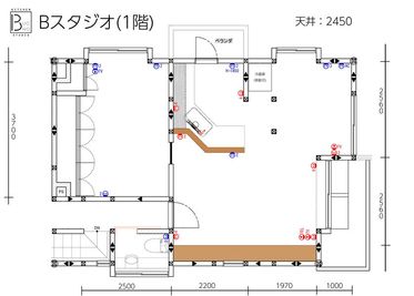 キッチンスタジオ ボーノ(BUONO) 【Ａスタジオ】器やカトラリーのレンタル付きの間取り図