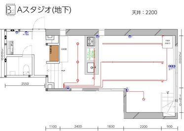 キッチンスタジオ ボーノ(BUONO) 【Ａ＆Ｂスタジオ同時利用】器やカトラリーのレンタル付きの間取り図