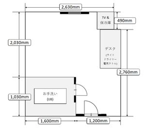 ホテルアスティア名古屋栄 テレワーク・プライベート個室Aの間取り図