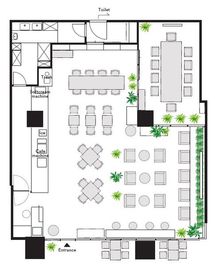 AOU銀座の森 緑あふれるカフェスペースの間取り図