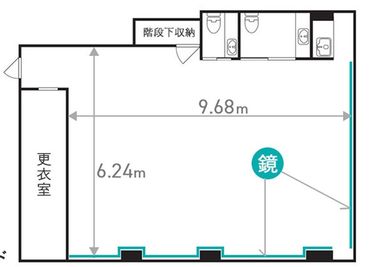 池袋レンタルダンススタジオHARE レンタルダンススタジオの間取り図