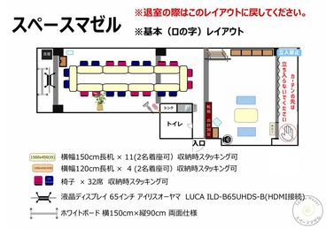 基本レイアウト図（ロの字）２０名着座 - スペースマゼルの間取り図