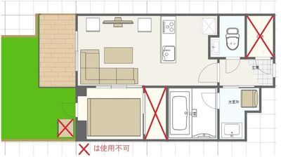 使用不可：玄関右側の収納、洋室の収納、バルコニーの倉庫
有料オプション：洗濯乾燥機、お風呂 - 【品川駅１０分・高輪台駅３分】築浅🌸大型TV📺観戦⚽️ 【品川・高輪台】築浅🌸大型TV📺スポーツ観戦⚽️推し活🥰の間取り図
