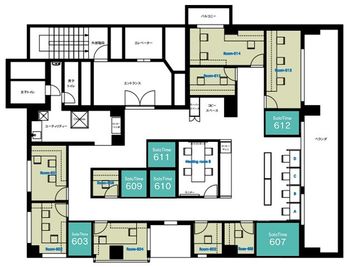 SoloTime 高田馬場（ワイムビジネスプラザ高田馬場内） ROOM 603（1名用完全個室）の間取り図