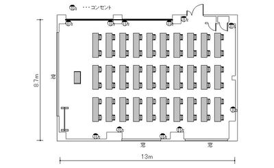 九段下神保町ビジネスセンター カンファレンスルーム2Aの間取り図