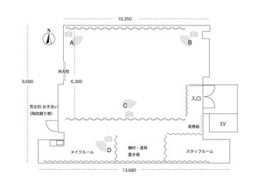 studio akegure 自然光＆ストロボで思いのままに撮れる! リバーサイド撮影スタジオの間取り図