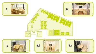 FEEEP池袋東口店 【池袋駅徒歩2分｜60名利用可】貸切/Wi-Fi/電源/モニターの間取り図