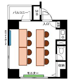 シーズスペース渋谷道玄坂 2024年10月オープン！モニター、ホワイトボード付き貸会議室の間取り図