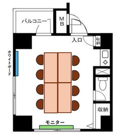 シーズスペース渋谷道玄坂 2024年10月オープン！モニター、ホワイトボード付き貸会議室の間取り図