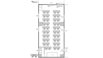 基本レイアウト　座席数2名掛け最大40席 - 高崎白銀ビル貸し会議室 第一会議室【2名掛け最大40席】の間取り図