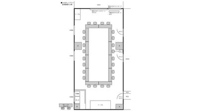 ロの字レイアウト　座席数最大24席 - 高崎白銀ビル貸し会議室 第一会議室【2名掛け最大40席】の間取り図