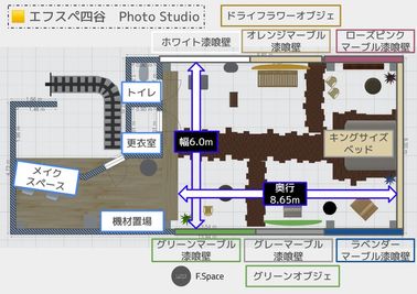 【エフスペ四谷三丁目　Photo Studio】撮影機材全て無料 【四谷三丁目駅】エフスペ四谷三丁目 Photo Studioの間取り図