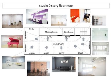 studio 0 story(スタジオゼロストーリー) 「5つのテーマの撮影スペース」の間取り図