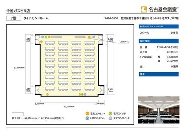 名古屋会議室 今池ガスビル店 ダイアモンドルーム（基本形）の間取り図