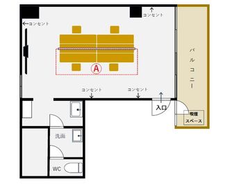 S&C会議室 《S&C会議室》神田・貸スペース・コワーキングスペースＡの間取り図