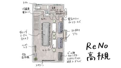 ReNo高槻🧩 高槻駅前に大人数収容可能✨会議室・パーティースペースの間取り図