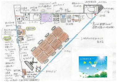 案内図及び間取り図 - 上六サイドビル2階（レンタルスペースみらい） レンタルスペース、貸し会議室の間取り図