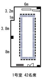 ロの字型42名 - SMG/四ツ橋・サンワールドビル ＳＭＧ貸し会議室/サンワールドビル1号室の間取り図