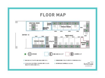 SoloTime 海浜幕張 ROOM KM06（1名用完全個室）の間取り図