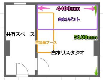 スタジオベース　せんびるスタジオ せんびる8号館：白ホリゾントスタジオの間取り図