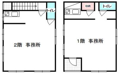 1階が店舗で、２階がレンタルルームになります。 - レンタルルームTOWARAの間取り図