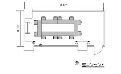 x(閉鎖)TKP神田駅前ビジネスセンター ミーティングルーム5Bの間取り図