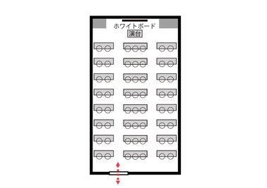 自習室うめだの貸し会議室　１ビル ５２１号室（大阪駅前第１ビル５階）の間取り図